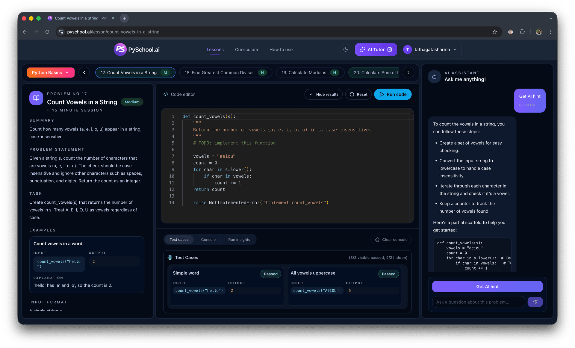 Learn Python with AI Coding Lessons | PySchool.ai