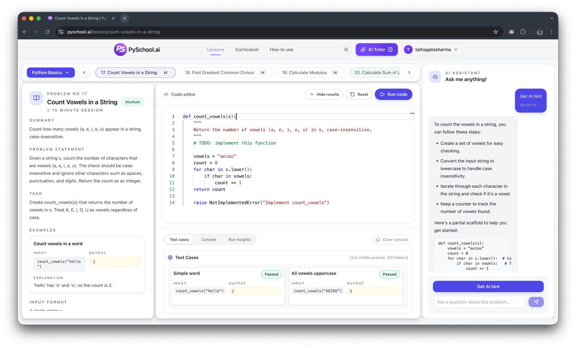 Learn Python with AI Coding Lessons | PySchool.ai
